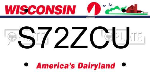 S72ZCU Wisconsin License Plate