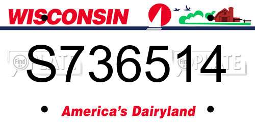 S736514 Wisconsin License Plate