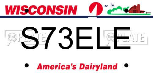 S73ELE Wisconsin License Plate