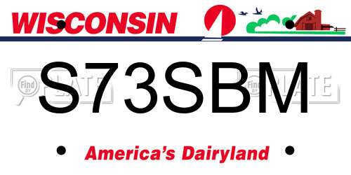 S73SBM Wisconsin License Plate