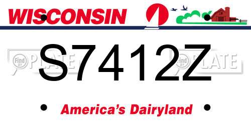 S7412Z Wisconsin License Plate