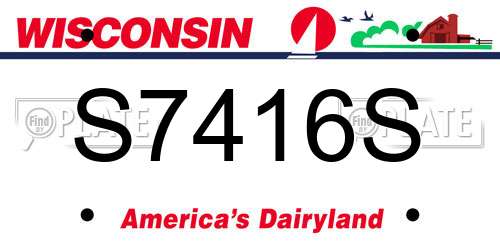 S7416S Wisconsin License Plate