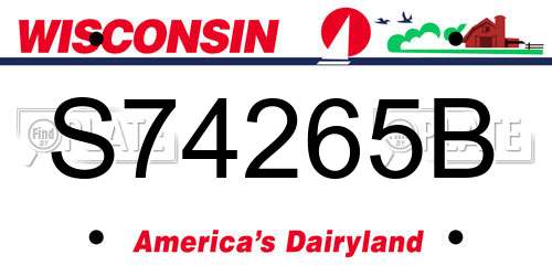 S74265B Wisconsin License Plate