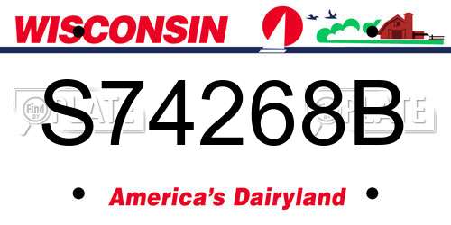 S74268B Wisconsin License Plate