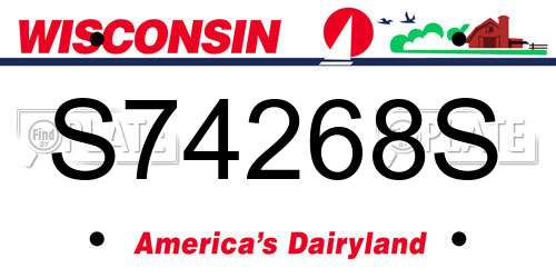 S74268S Wisconsin License Plate