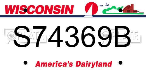 S74369B Wisconsin License Plate