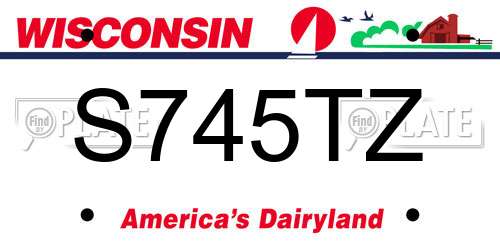 S745TZ Wisconsin License Plate
