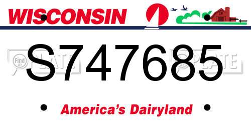 S747685 Wisconsin License Plate