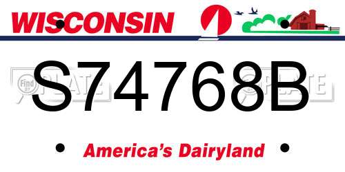 S74768B Wisconsin License Plate