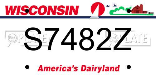 S7482Z Wisconsin License Plate