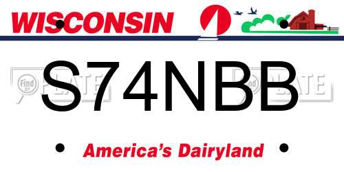 S74NBB Wisconsin License Plate