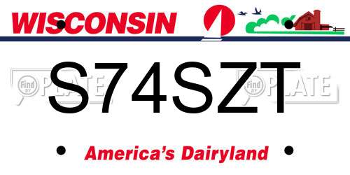 S74SZT Wisconsin License Plate