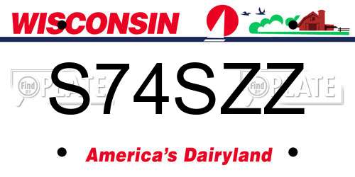 S74SZZ Wisconsin License Plate