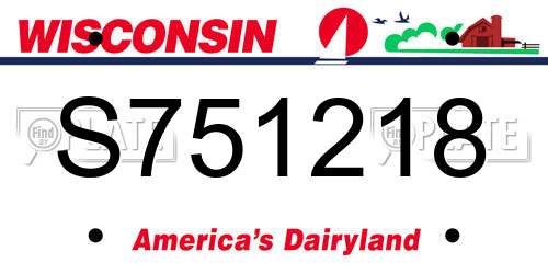 S751218 Wisconsin License Plate