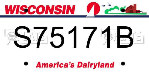 S75171B Wisconsin License Plate