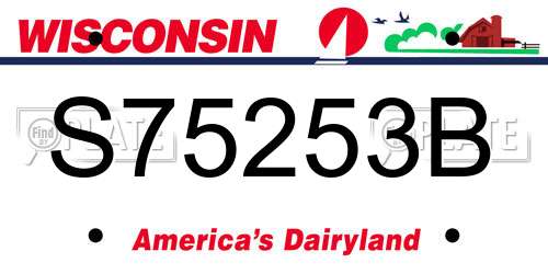 S75253B Wisconsin License Plate