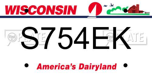 S754EK Wisconsin License Plate