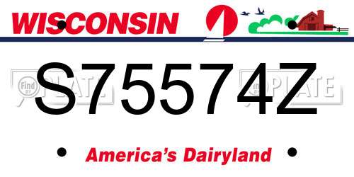 S75574Z Wisconsin License Plate