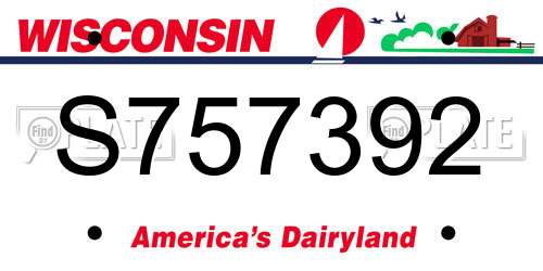 S757392 Wisconsin License Plate