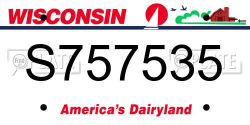 S757535 Wisconsin License Plate