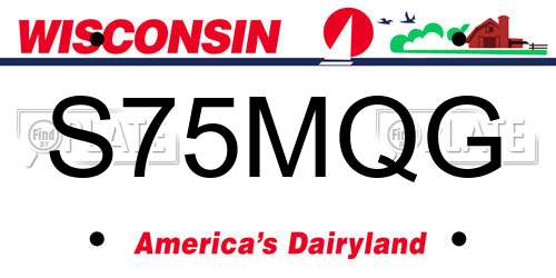 S75MQG Wisconsin License Plate