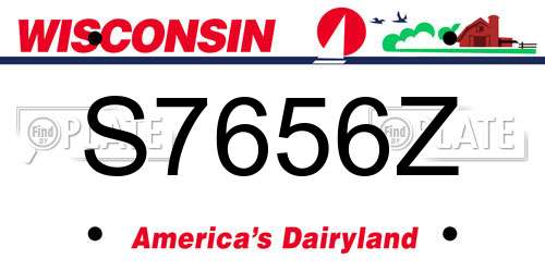 S7656Z Wisconsin License Plate