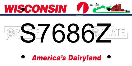 S7686Z Wisconsin License Plate