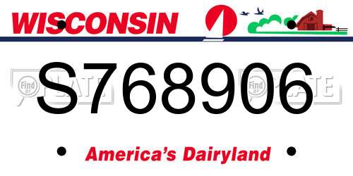 S768906 Wisconsin License Plate