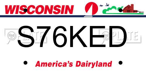 S76KED Wisconsin License Plate