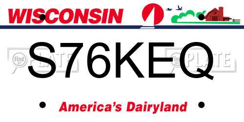 S76KEQ Wisconsin License Plate