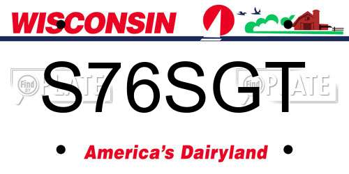 S76SGT Wisconsin License Plate