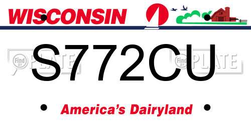 S772CU Wisconsin License Plate