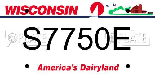 S7750E Wisconsin License Plate