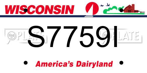 S7759I Wisconsin License Plate