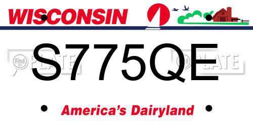 S775QE Wisconsin License Plate