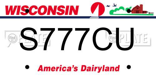 S777CU Wisconsin License Plate