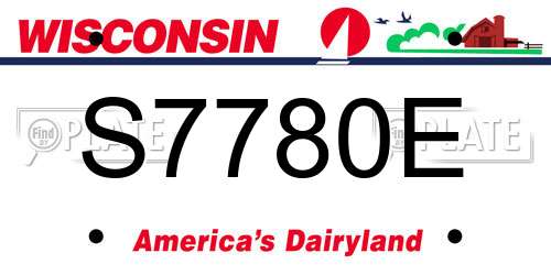 S7780E Wisconsin License Plate