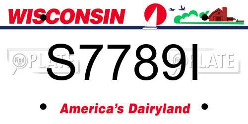 S7789I Wisconsin License Plate