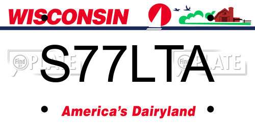 S77LTA Wisconsin License Plate