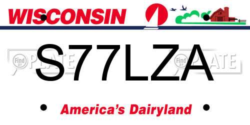 S77LZA Wisconsin License Plate