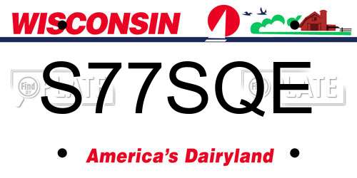 S77SQE Wisconsin License Plate