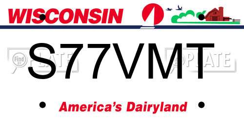 S77VMT Wisconsin License Plate