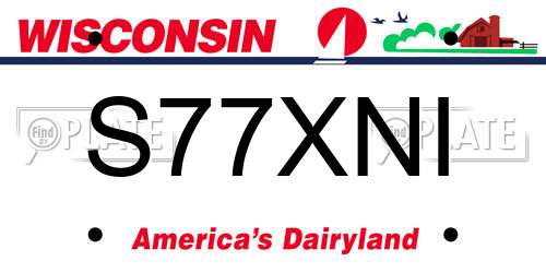 S77XNI Wisconsin License Plate