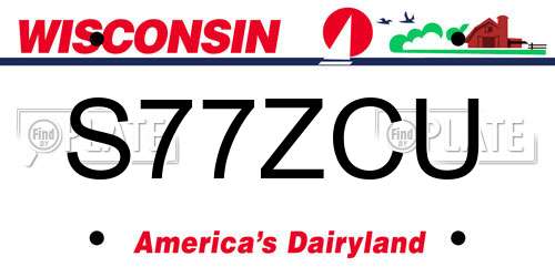 S77ZCU Wisconsin License Plate