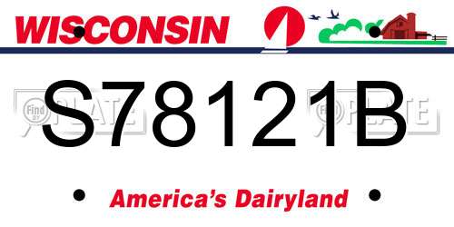 S78121B Wisconsin License Plate