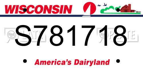 S781718 Wisconsin License Plate