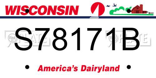 S78171B Wisconsin License Plate