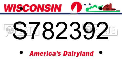S782392 Wisconsin License Plate
