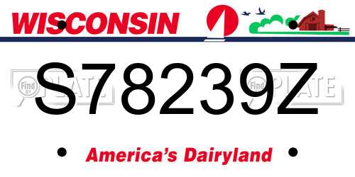 S78239Z Wisconsin License Plate