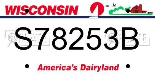 S78253B Wisconsin License Plate